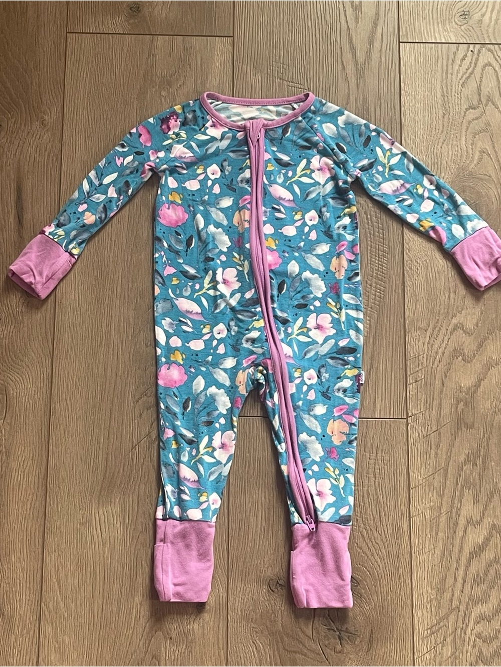 Little Sleepies Jade Floral 3-6m Baby Zippy Bamboo Sleeper